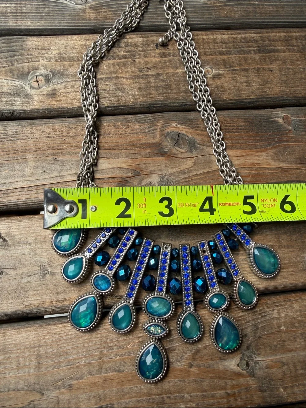 Elegant Teal & Blue Statement Necklace - Women Jewelry